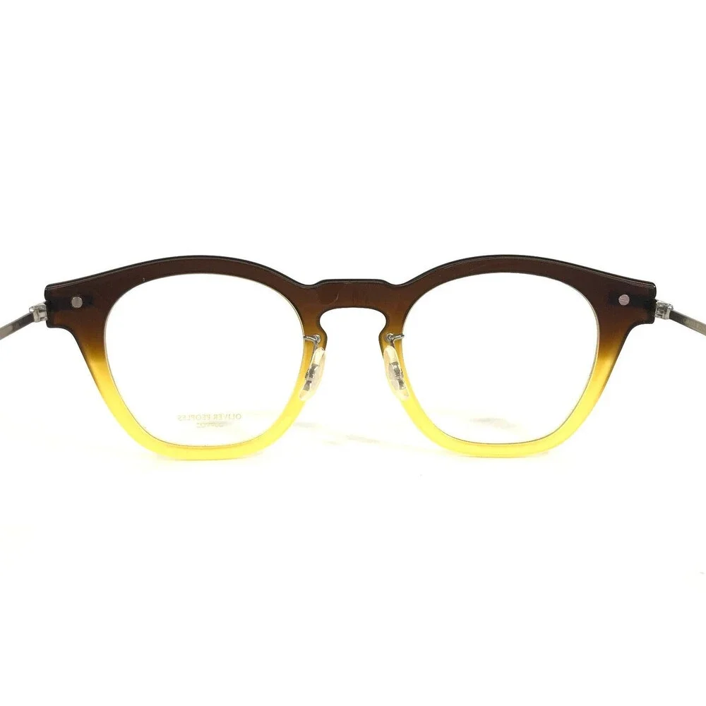 Oliver Peoples Eyeglasses Frames OV5496 1746 LEN Brown Yellow Silver 49-23-145
